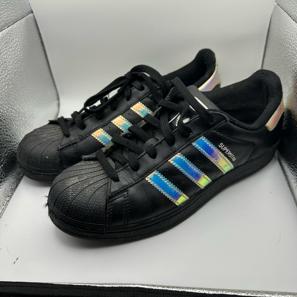 Adidas Kids Sneakers - Black with Iridescent Accents - Picture 2 of 5